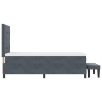 Produktbild för Bäddfjäder med huvudgavel Mörkgrå 200 x 80 cm Sammet