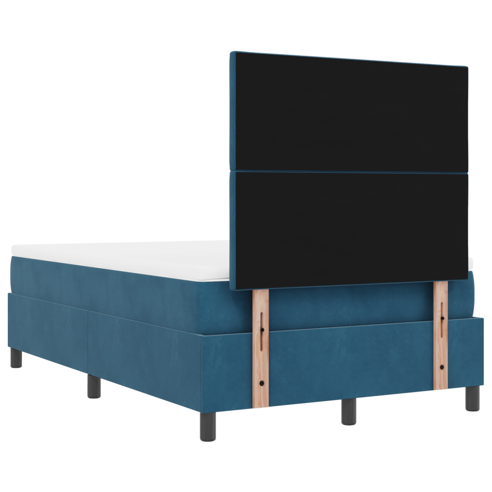Produktbild för Bäddfjäder med huvudgavel Mörkblå 200 x 120 cm Sammet