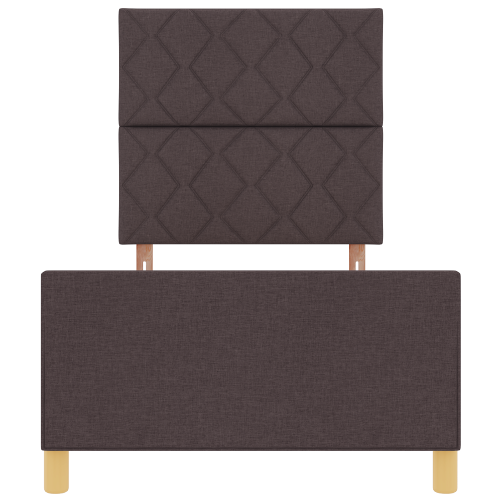 Produktbild för Sängram med huvudgavel Mörkbrun 100 x 200 cm tyg