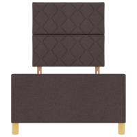 Produktbild för Sängram med huvudgavel Mörkbrun 100 x 200 cm tyg