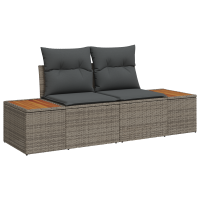 Produktbild för Trädgårdsoffset med lagring 6 pcs Grå Poly rattan