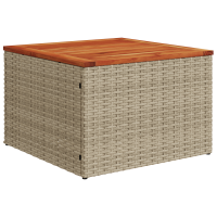 Produktbild för Trädgårdsoffset med kudde med lagring 6 pcs Beige Poly rattan