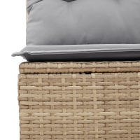 Produktbild för Trädgårdsoffset med kudde med lagring 6 pcs Beige Poly rattan