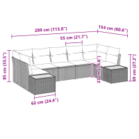 Produktbild för Trädgårdsoffset 7 pcs Beige och gräddfärgad Polyrattan
