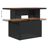 Produktbild för Trädgårdsoffset med lagring 5 pcs Svart Poly rattan