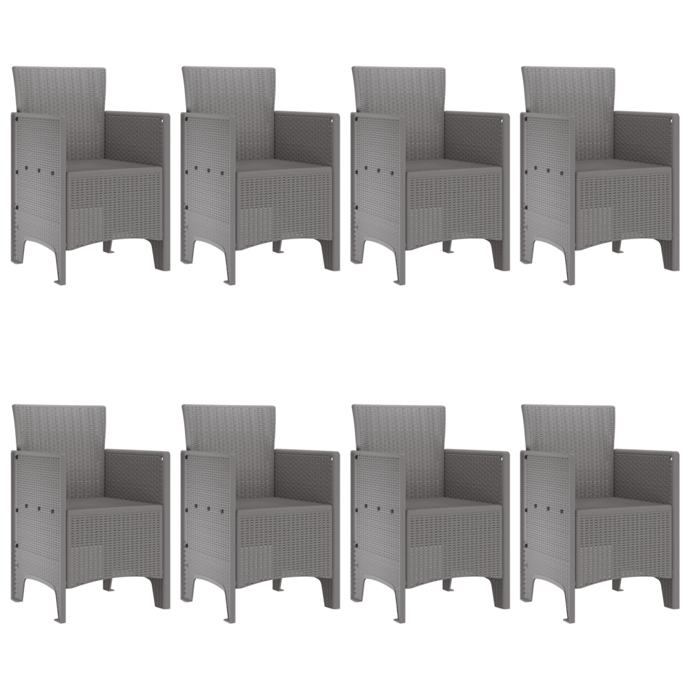 Produktbild för Trädgårdsmöbelset 9 pcs Ljusgrå Polypropylen