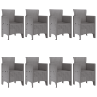 Produktbild för Trädgårdsmöbelset 9 pcs Ljusgrå Polypropylen