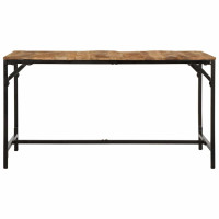 Produktbild för Matbord 140x70x75 cm massivt trä grov mango
