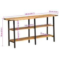 Produktbild för Avlastningsbord 140x35x70 cm mango i massivt trä