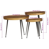 Produktbild för Soffbord 3 delar gyllene konstruerat trä