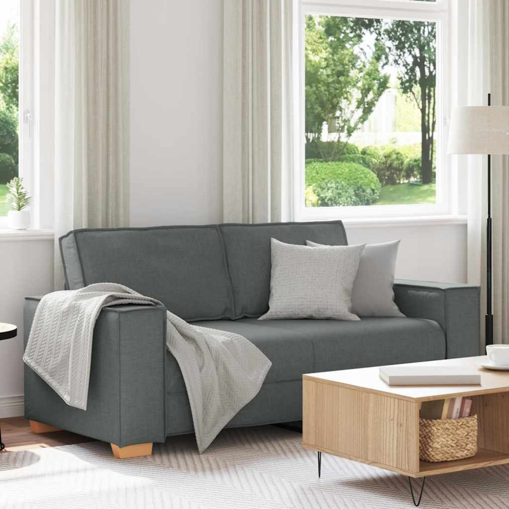 Produktbild för 2-sitssoffa mörkgrå 180x78x84 cm tyg