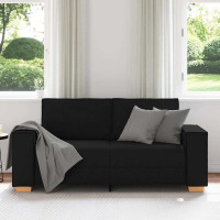 Produktbild för 2-sitssoffa svart 180x78x84 cm tyg