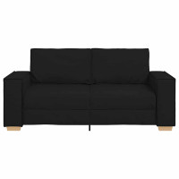 Produktbild för 2-sitssoffa svart 180x78x84 cm tyg