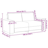Produktbild för 2-sitssoffa svart 180x78x84 cm tyg