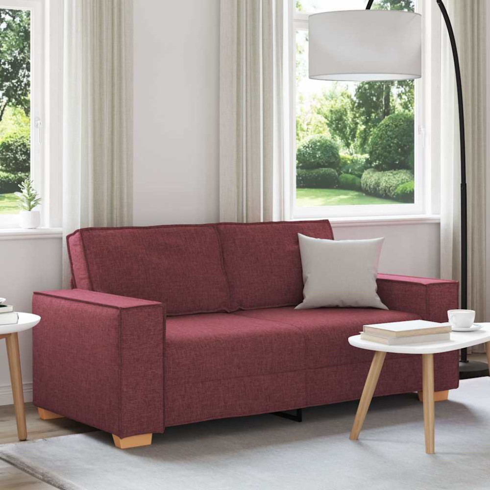 Produktbild för 2-sitssoffa vinröd 180x78x84 cm tyg