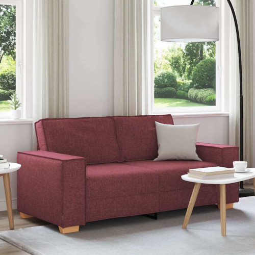 vidaXL 2-sitssoffa vinröd 180x78x84 cm tyg
