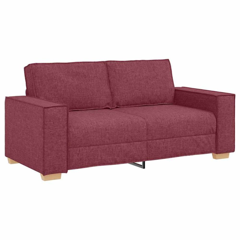 Produktbild för 2-sitssoffa vinröd 180x78x84 cm tyg