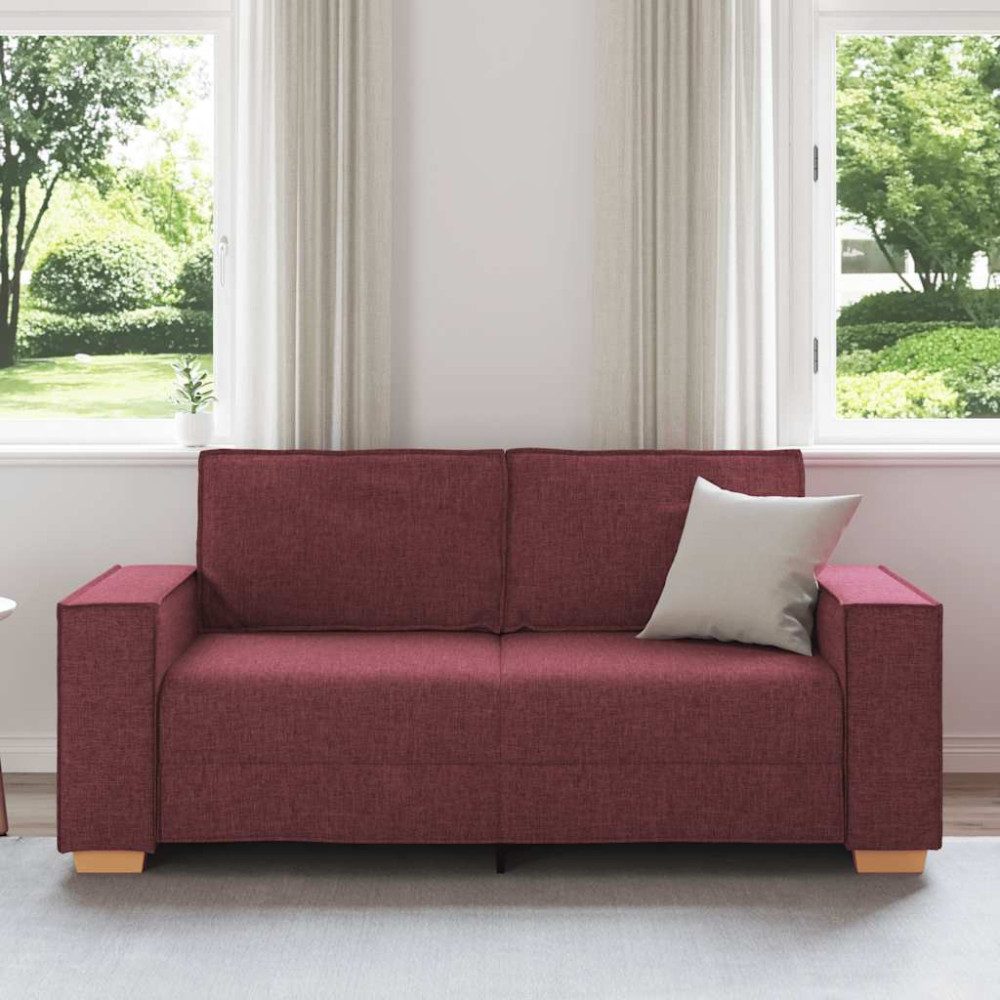 Produktbild för 2-sitssoffa vinröd 180x78x84 cm tyg