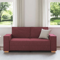 Produktbild för 2-sitssoffa vinröd 180x78x84 cm tyg