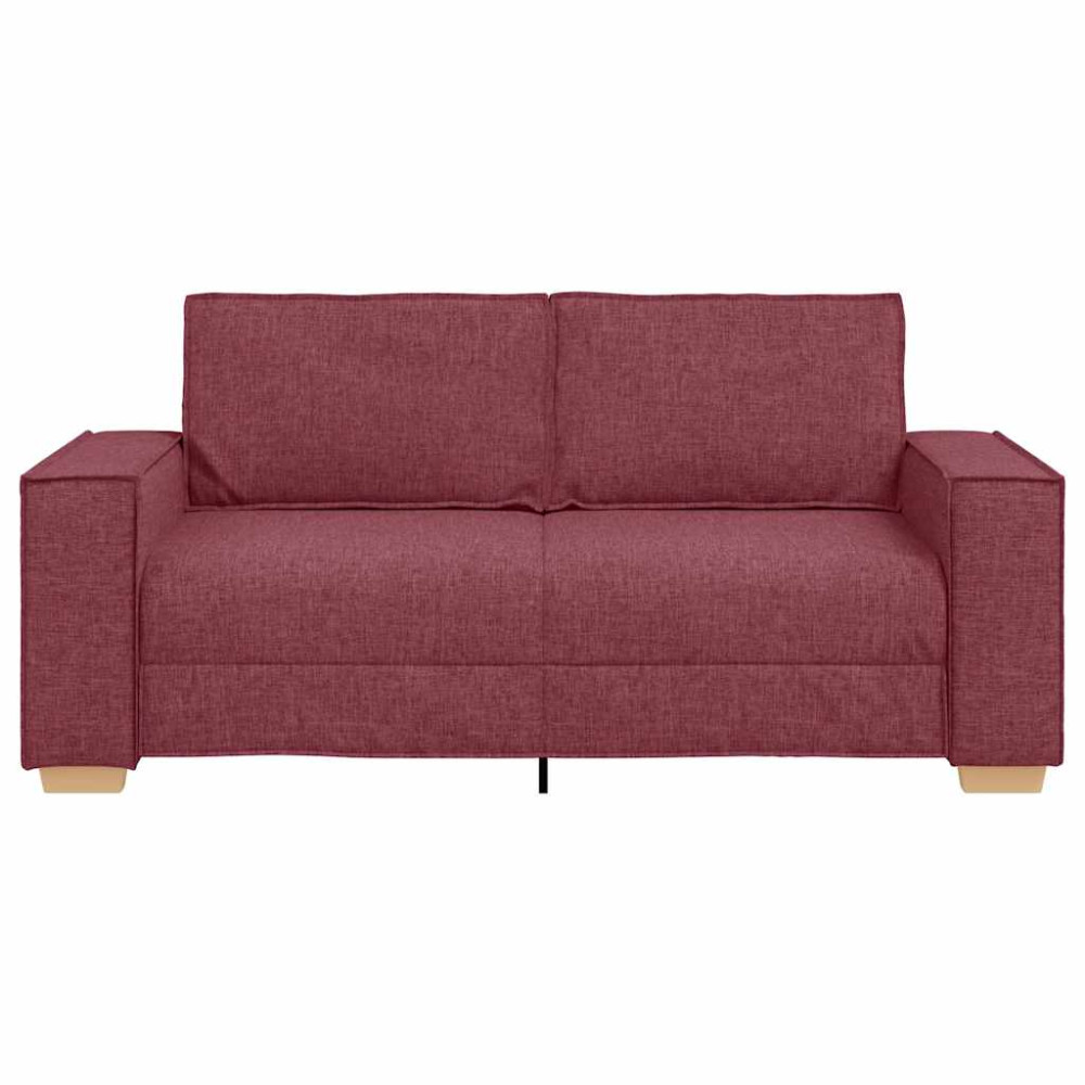 Produktbild för 2-sitssoffa vinröd 180x78x84 cm tyg