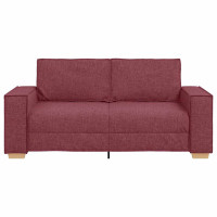 Produktbild för 2-sitssoffa vinröd 180x78x84 cm tyg