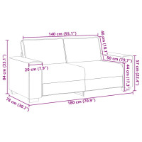 Produktbild för 2-sitssoffa vinröd 180x78x84 cm tyg