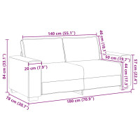 Produktbild för 2-sitssoffa linne 180x78x84 cm
