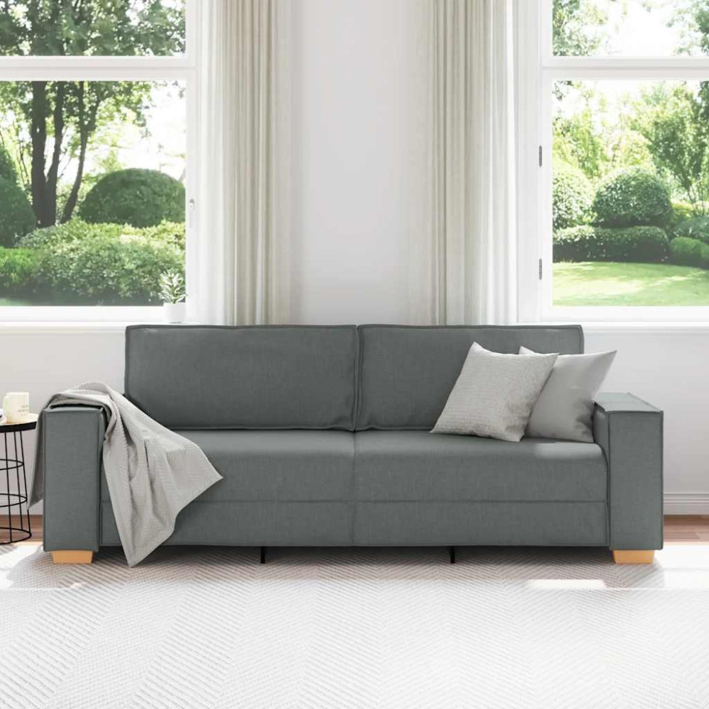 Produktbild för 3-sitssoffa mörkgrå 220x78x84 cm tyg