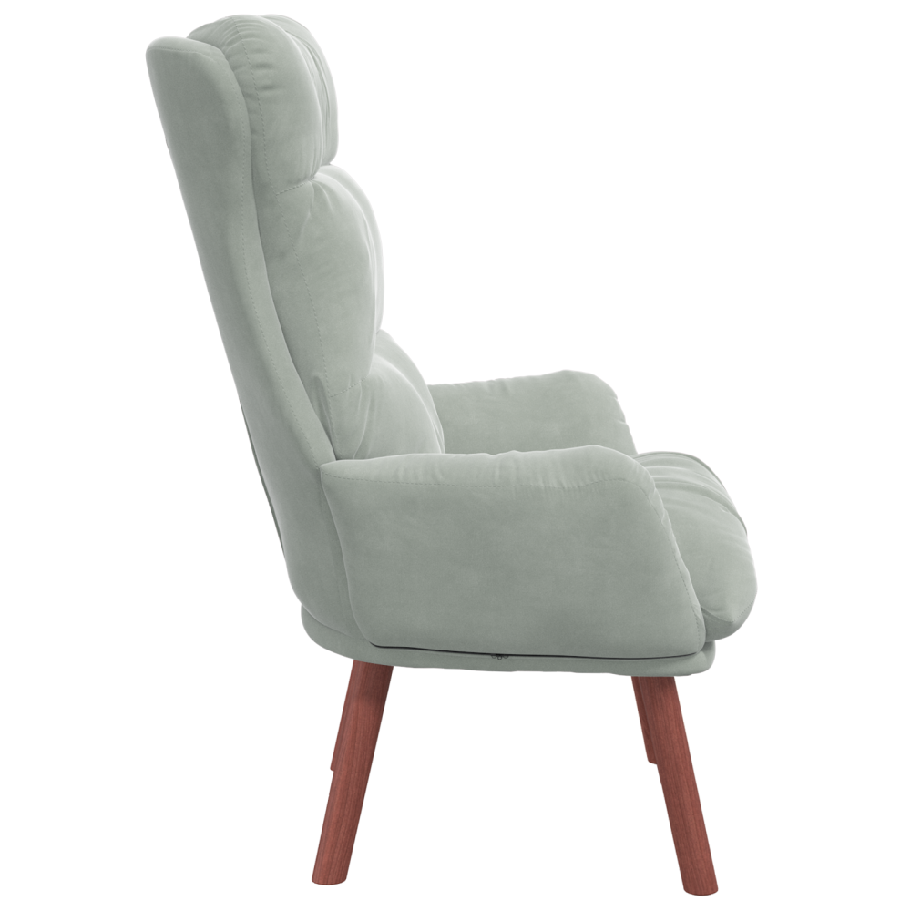 Produktbild för fåtölj Ljusgrå 69 x 74 x 93 cm Sammet