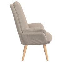 Produktbild för fåtölj Ljusgrå 69 x 74 x 93 cm Sherpa tyg