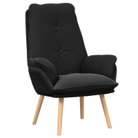 Produktbild för fåtölj Svart 69 x 74 x 93 cm Sherpa tyg