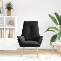 Produktbild för fåtölj Svart 69 x 74 x 93 cm Sherpa tyg