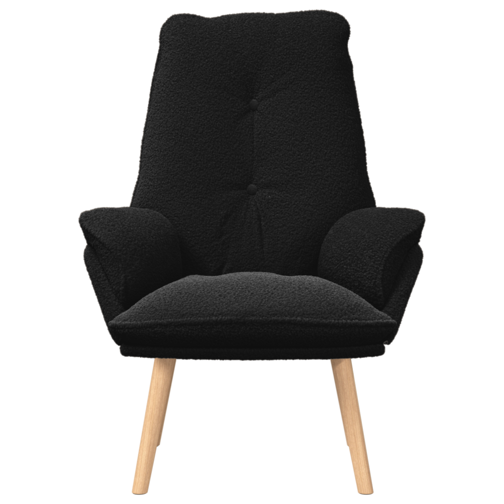 Produktbild för fåtölj Svart 69 x 74 x 93 cm Sherpa tyg