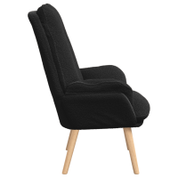 Produktbild för fåtölj Svart 69 x 74 x 93 cm Sherpa tyg