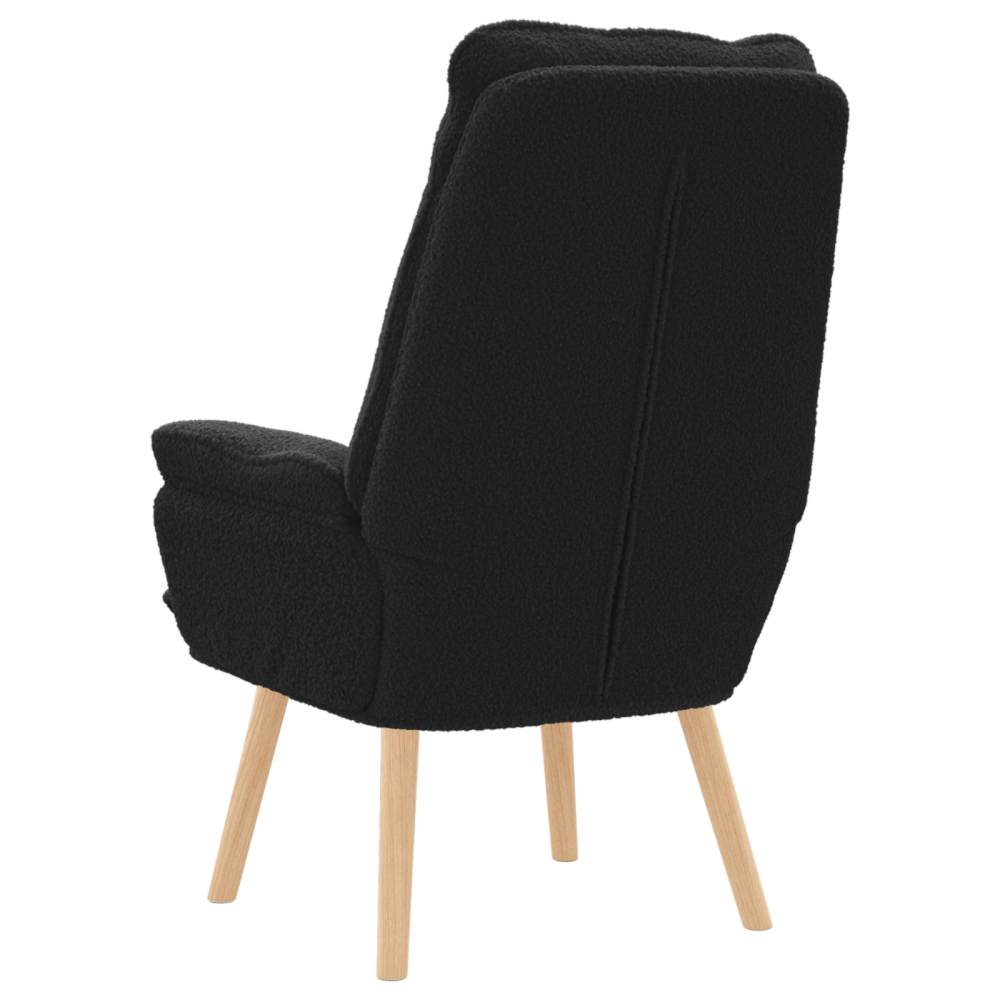 Produktbild för fåtölj Svart 69 x 74 x 93 cm Sherpa tyg