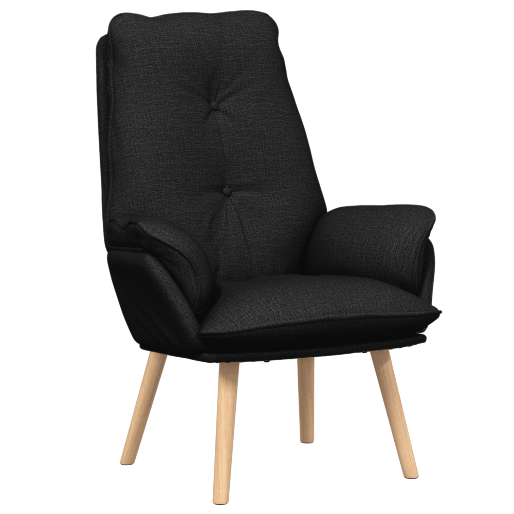 Produktbild för fåtölj Svart 69 x 74 x 93 cm Tyg och plywood
