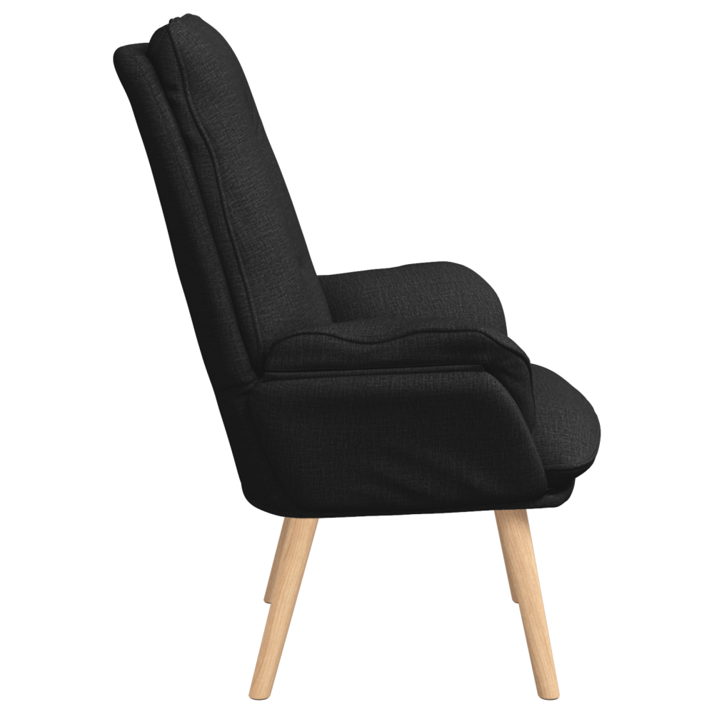 Produktbild för fåtölj Svart 69 x 74 x 93 cm Tyg och plywood
