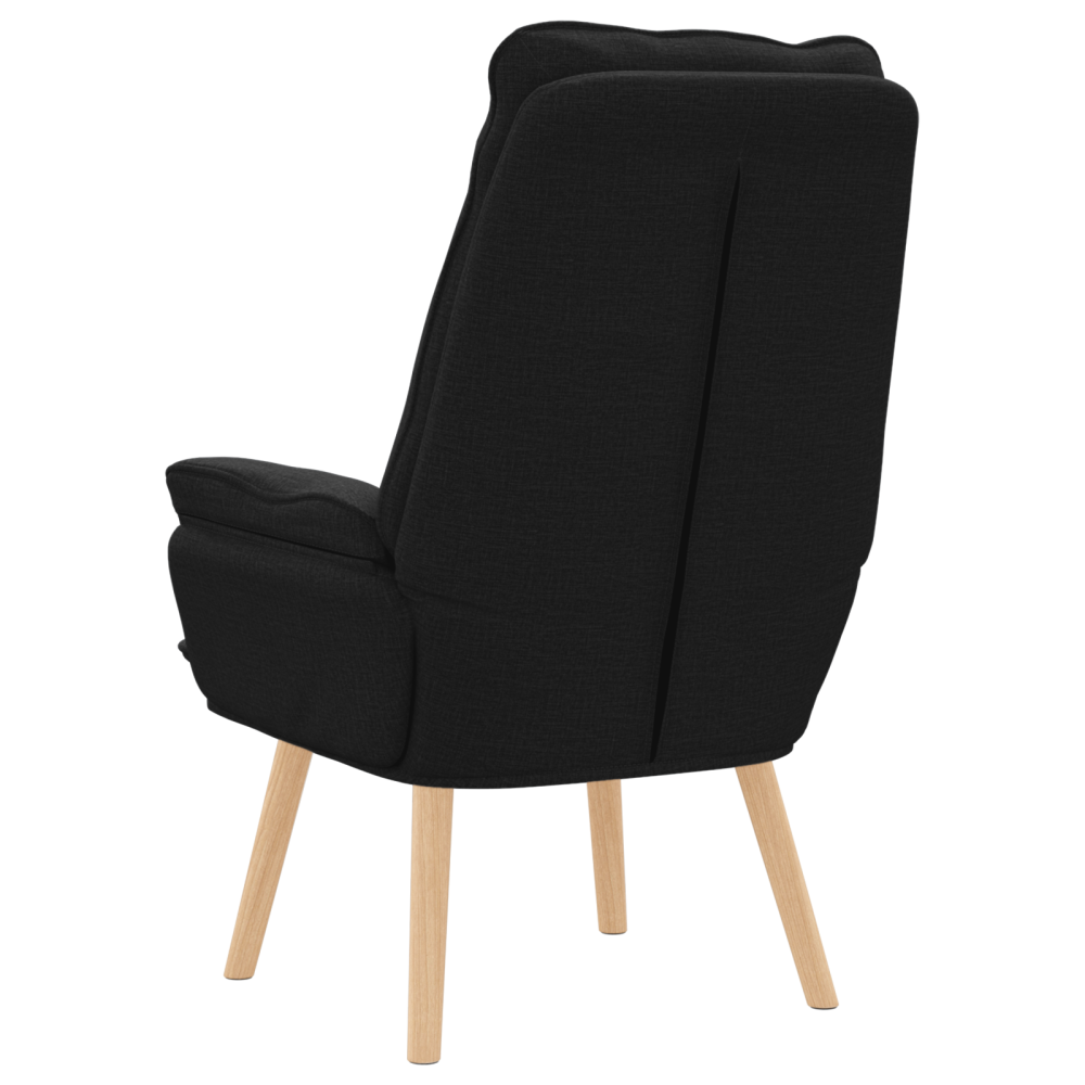 Produktbild för fåtölj Svart 69 x 74 x 93 cm Tyg och plywood