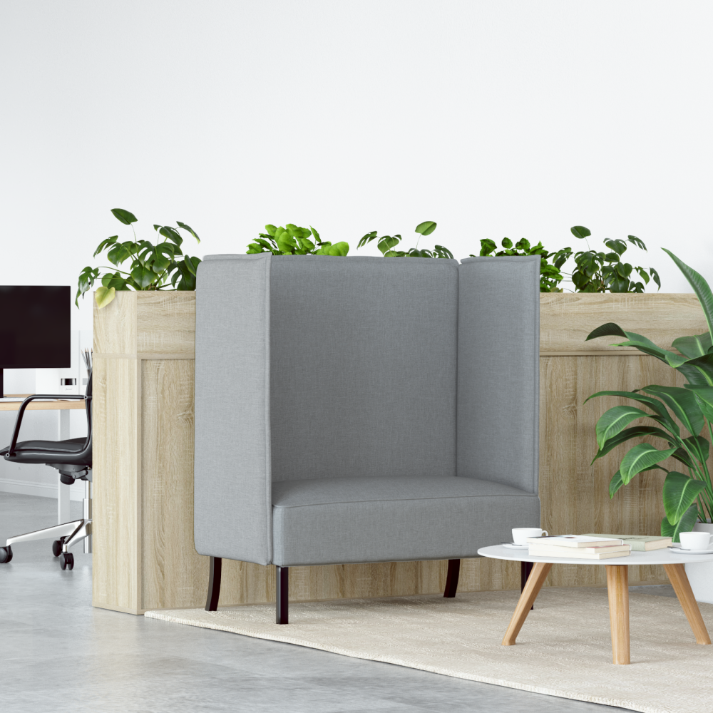 Produktbild för Hög Ryggsoffa 101cm Ljusgrå tyg