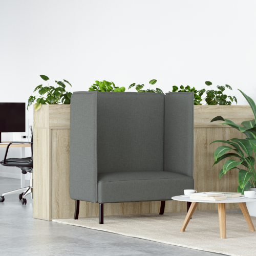 vidaXL Hög Ryggsoffa 101cm Mörkgrå tyg