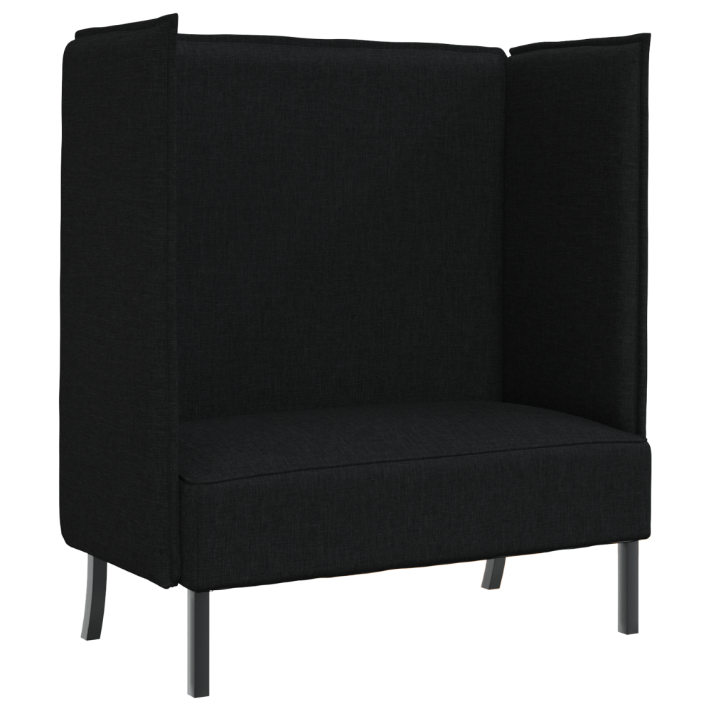 Produktbild för Hög Ryggsoffa 101cm Svart tyg