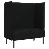 Produktbild för Hög Ryggsoffa 101cm Svart tyg