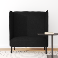 Produktbild för Hög Ryggsoffa 101cm Svart tyg