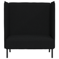 Produktbild för Hög Ryggsoffa 101cm Svart tyg