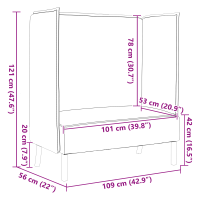 Produktbild för Hög Ryggsoffa 101cm Svart tyg