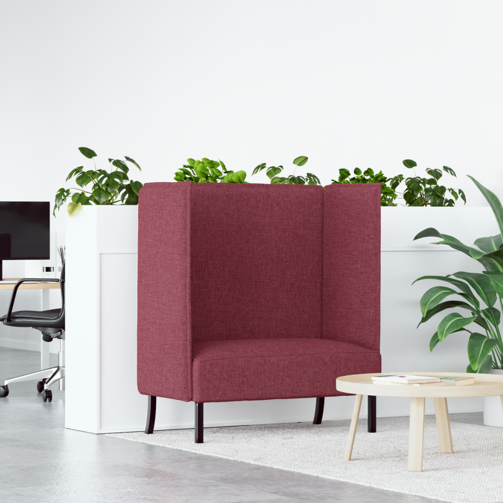Produktbild för Hög Ryggsoffa 101cm Vinröd tyg