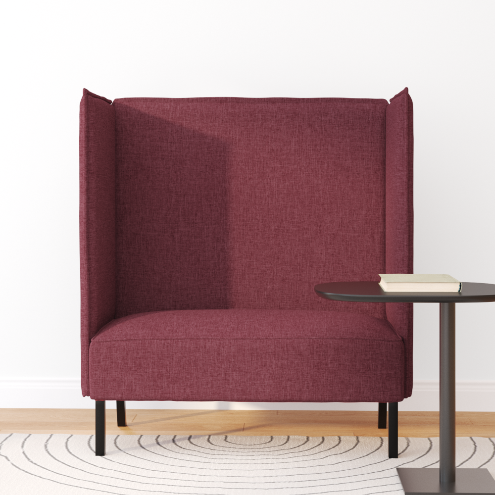 Produktbild för Hög Ryggsoffa 101cm Vinröd tyg