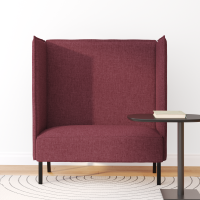 Produktbild för Hög Ryggsoffa 101cm Vinröd tyg