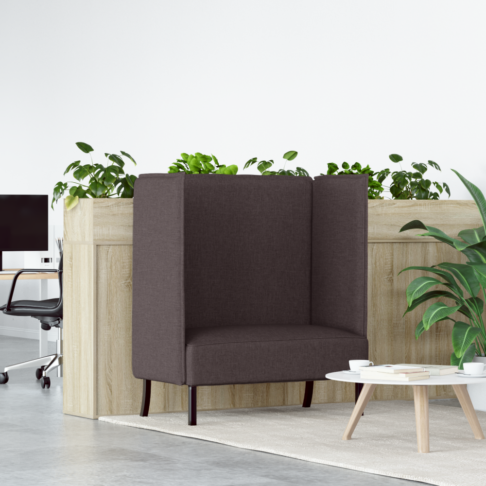 Produktbild för Hög Ryggsoffa 101cm Mörkbrun tyg