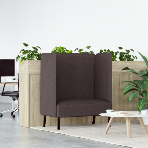 vidaXL Hög Ryggsoffa 101cm Mörkbrun tyg